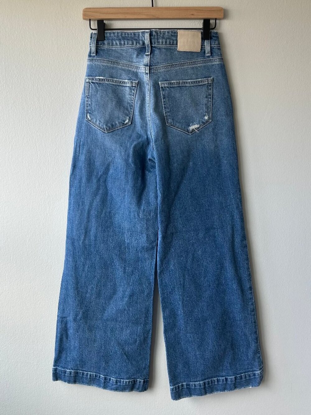 PAIGE Harper Ankle Jeans Women Size 24 High Rise Wide Leg Cropped Blue Denim - Picture 4 of 10